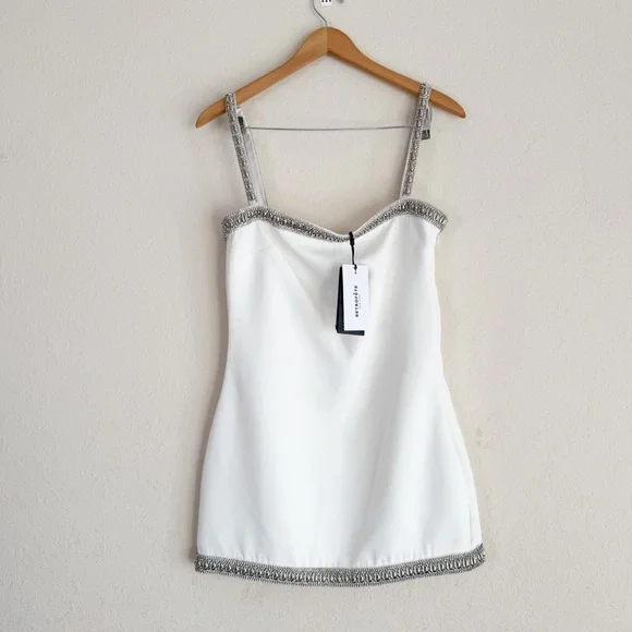 Retrofete Regina Shell White Mini Dress Size Medium - Picture 2 of 9